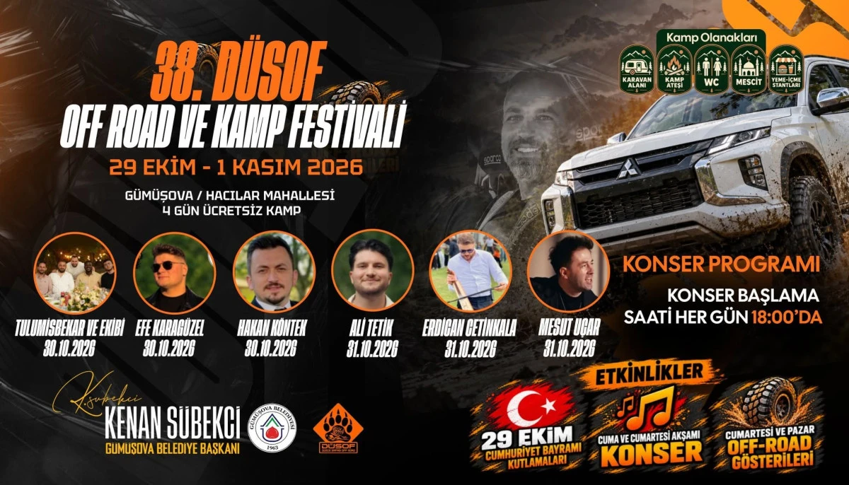 38. D&Uuml;SOFF Off-Road ve Kamp Festivali Başlıyor