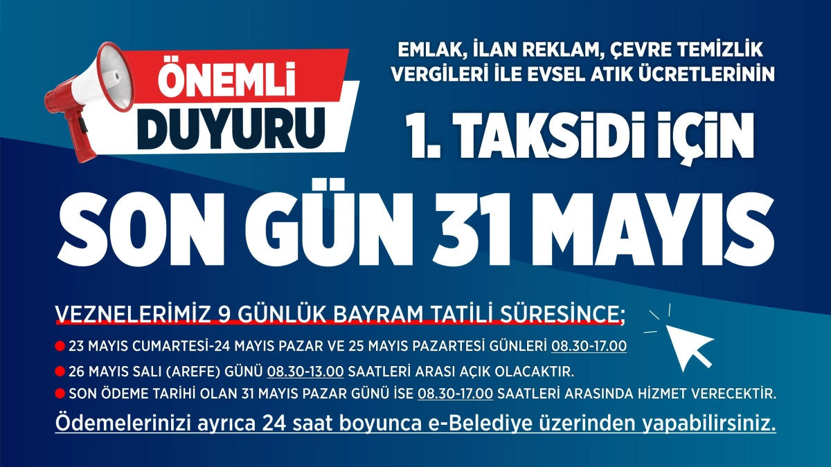 D&uuml;zce Belediyesi Vezneleri Bayramda da A&ccedil;ık: Son G&uuml;n 31 Mayıs!