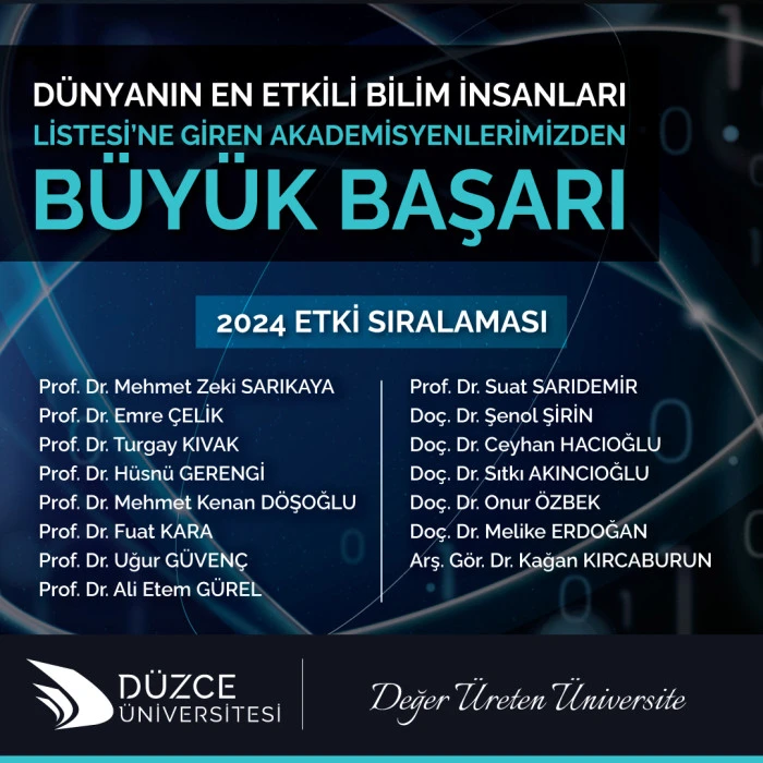 Düzce Üniversitesi Akademisyenlerinden Büyük Başarı
