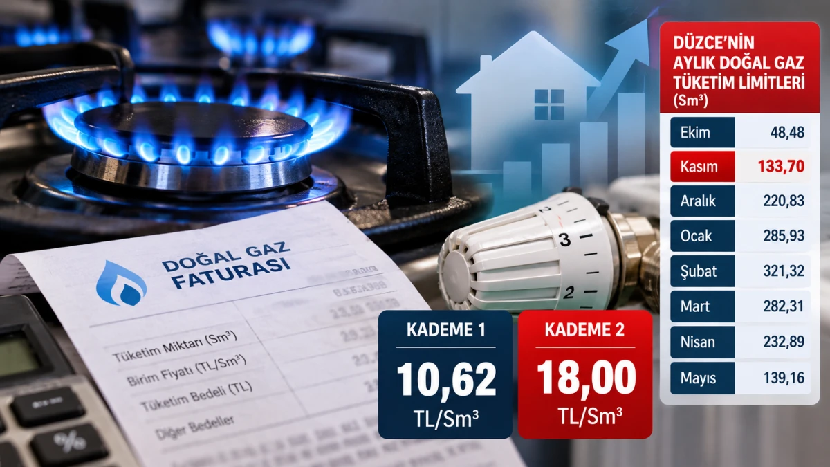 D&uuml;zce&rsquo;de Doğal Gazda Kritik Sınır: 133,70 Metrek&uuml;p
