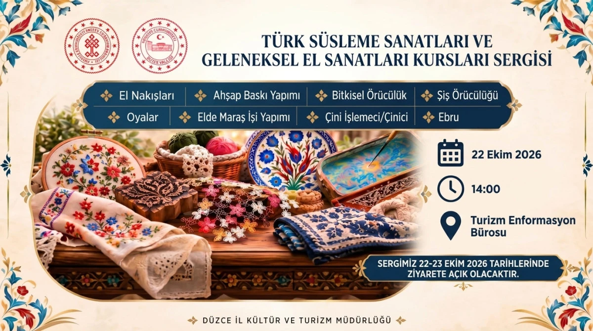 D&uuml;zce&rsquo;de Sanatseverler El Sanatları Sergisinde Buluşuyor