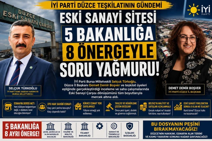 Sanayi &Ccedil;arşısı d&ouml;n&uuml;ş&uuml;m&uuml; Meclis g&uuml;ndeminde: 5 bakanlığa soru &ouml;nergesi