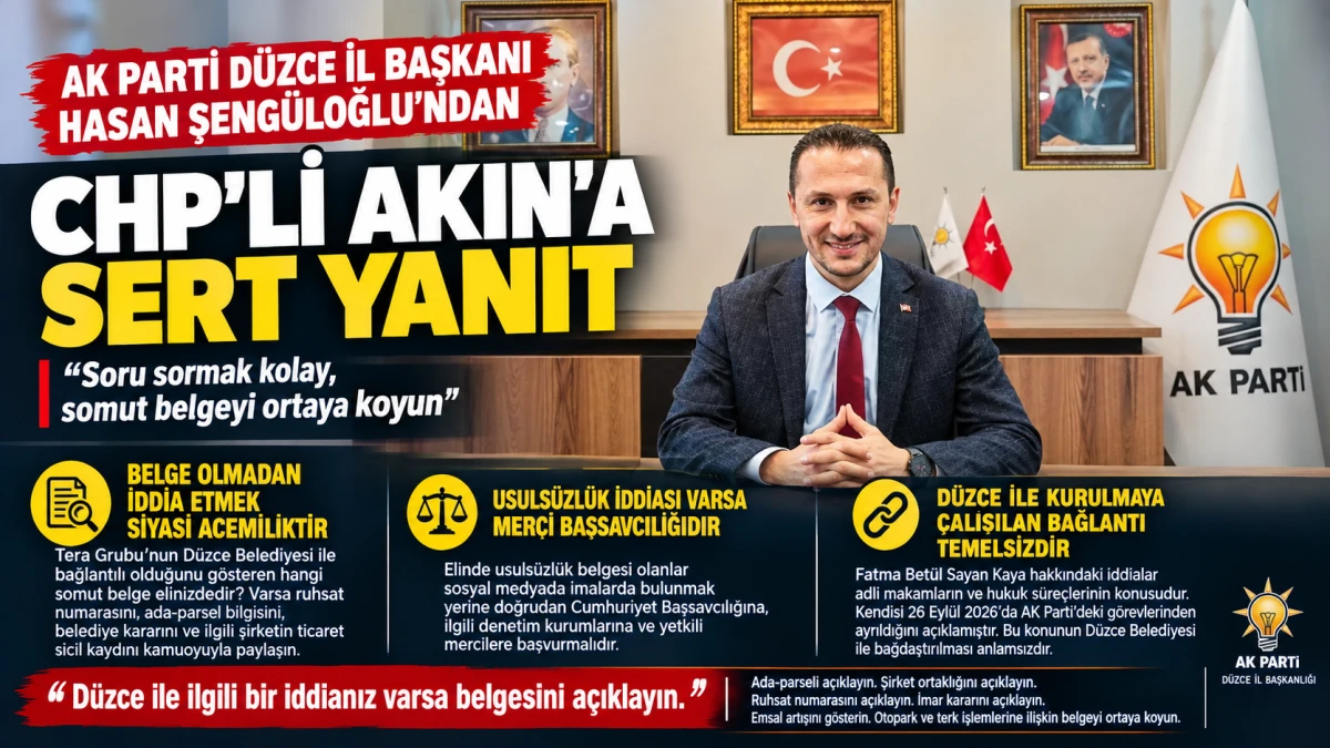 Şeng&uuml;loğlu&rsquo;ndan Belge &Ccedil;ağrısı: İddia Varsa Belgeleri A&ccedil;ıklayın