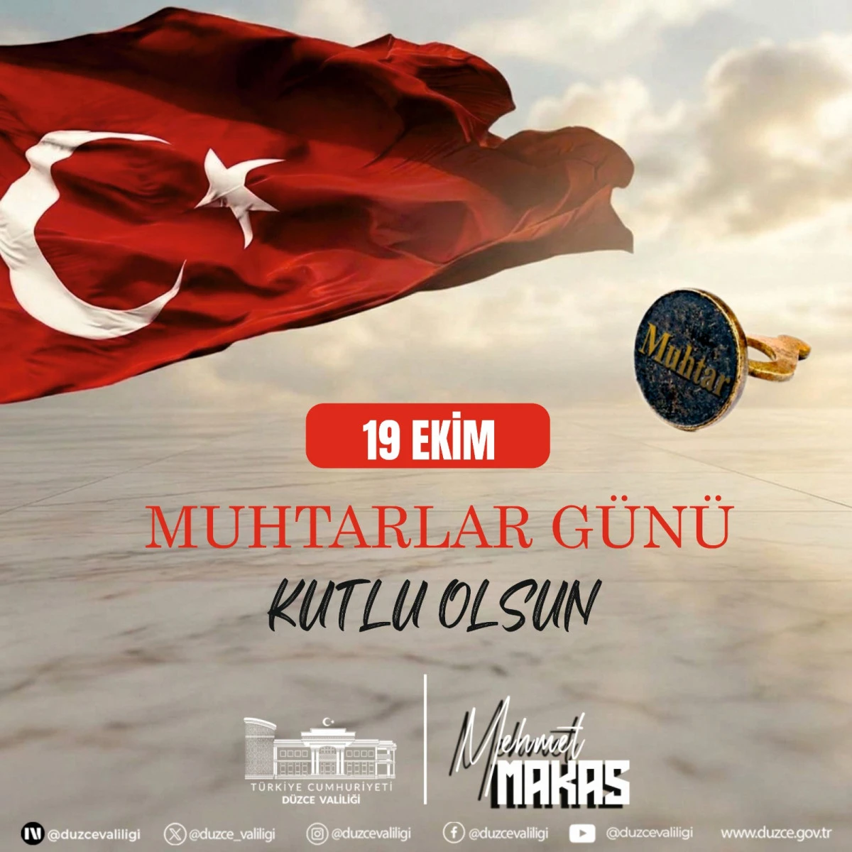 Vali Mehmet Makas&rsquo;tan 19 Ekim Muhtarlar G&uuml;n&uuml; Mesajı