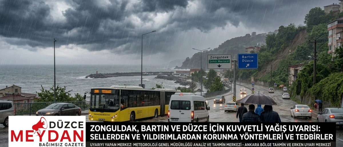 Zonguldak-Bartın-D&uuml;zce İ&ccedil;in Şiddetli Yağış Uyarısı